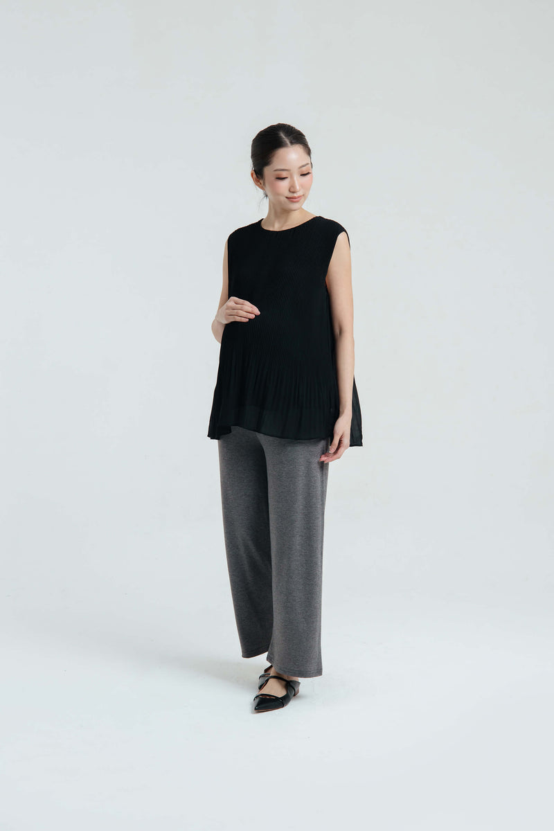 Grey Bamboo Cotton Maternity Pants - Hellolilo