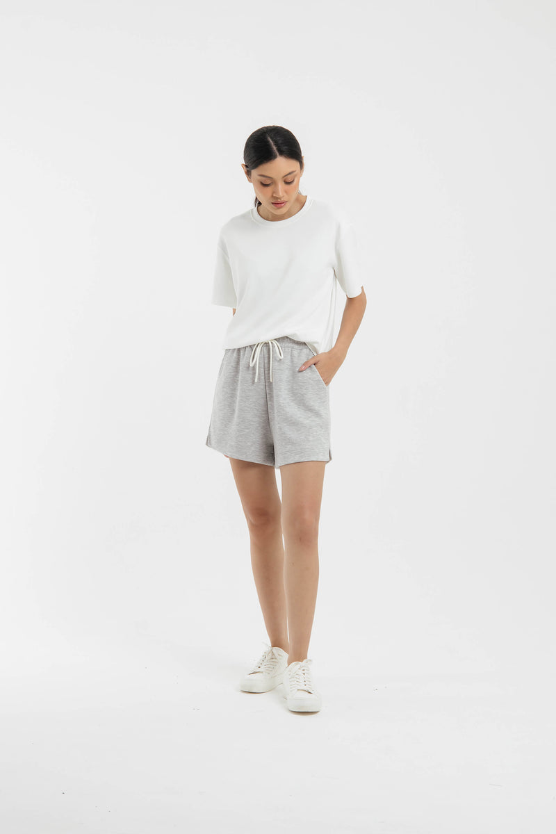 Grey Bamboo Lyocell Basic Shorts - Hellolilo