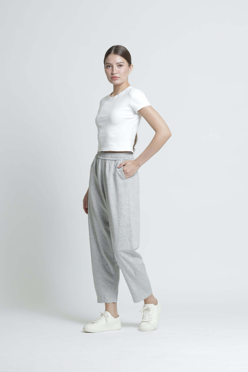 Grey Bamboo Lyocell Relaxed Pants - Hellolilo