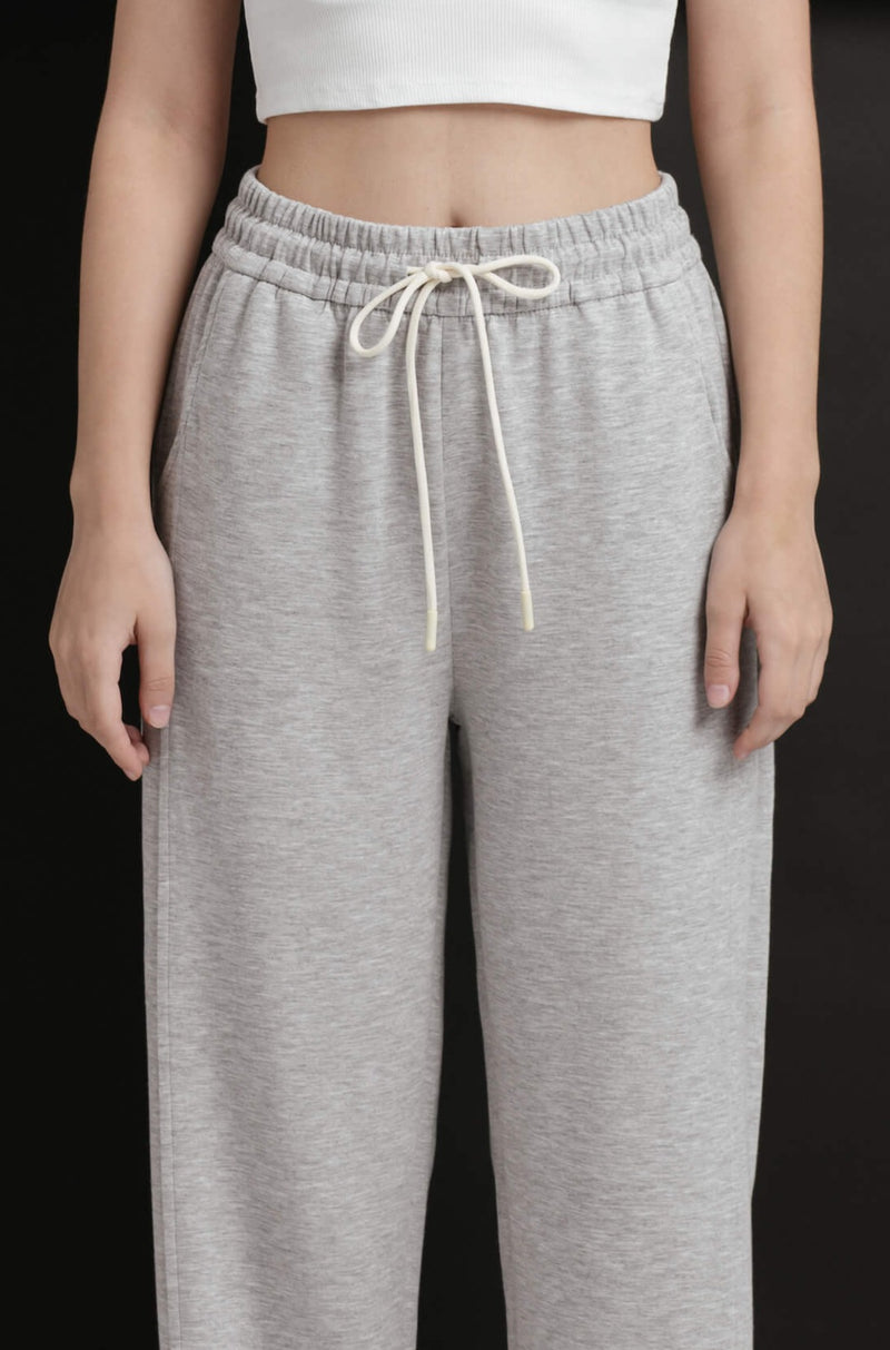 Grey Bamboo Lyocell Slit Pants - Hellolilo