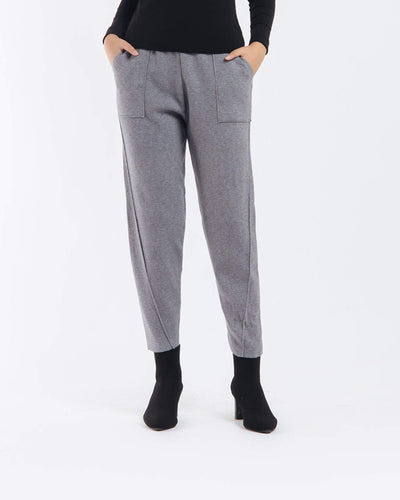 Grey Relaxed Knit Winter Pants - Hellolilo