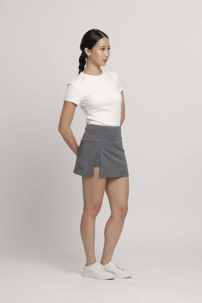 Grey Slit Active Skort - Hellolilo