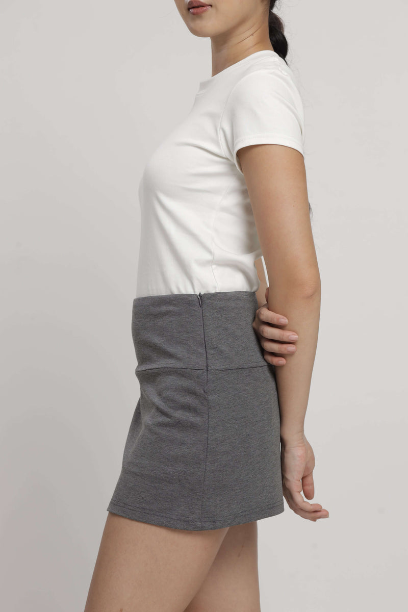 Grey Slit Active Skort - Hellolilo