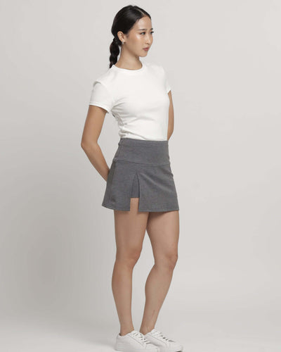 Grey Slit Active Skorts - Hellolilo