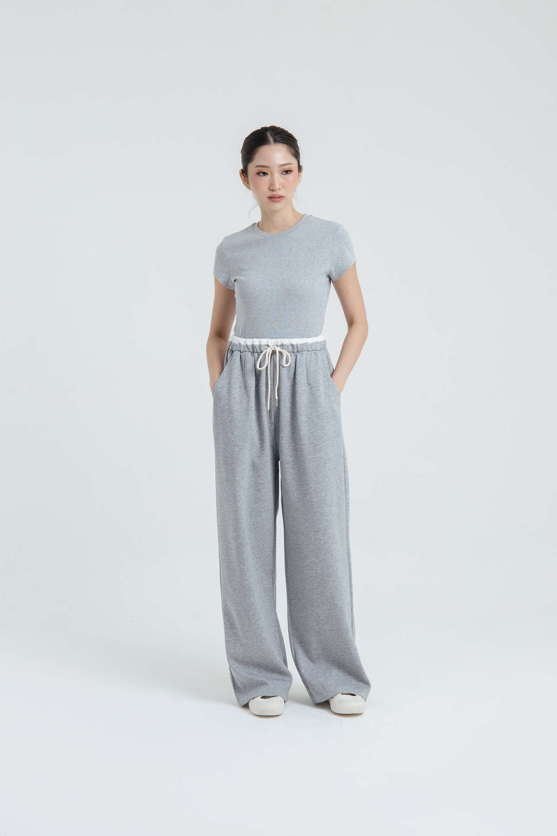 Grey Two Tone Pants - Hellolilo