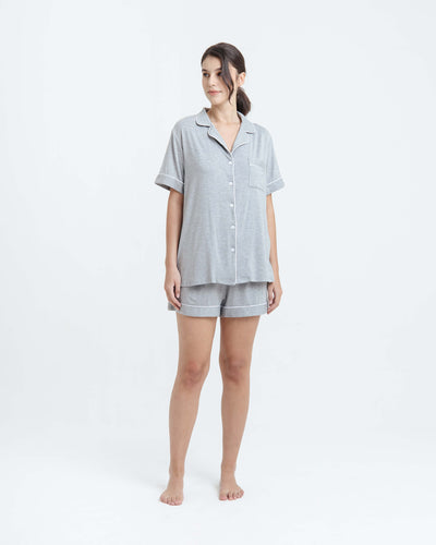 Heather Grey Bamboo Short Pyjamas - Hellolilo