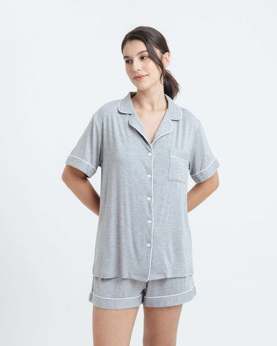 Heather Grey Bamboo Short Pyjamas - Hellolilo