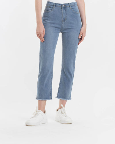 Light Blue Relaxed Jeans - Hellolilo