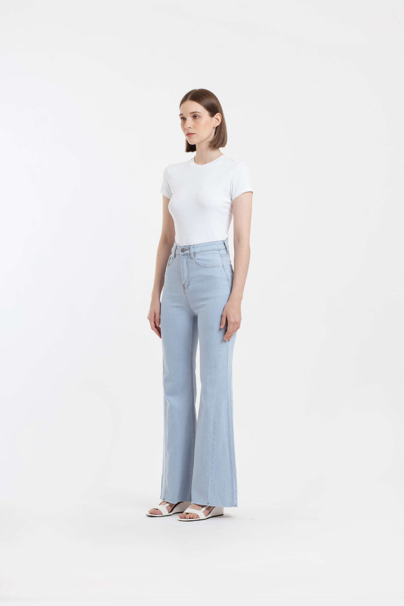 Light Blue Sydney Flare Jeans - Hellolilo