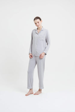 Light Grey Bamboo Long Pyjamas - Hellolilo