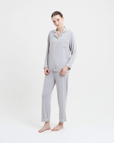 Light Grey Bamboo Long Pyjamas - Hellolilo