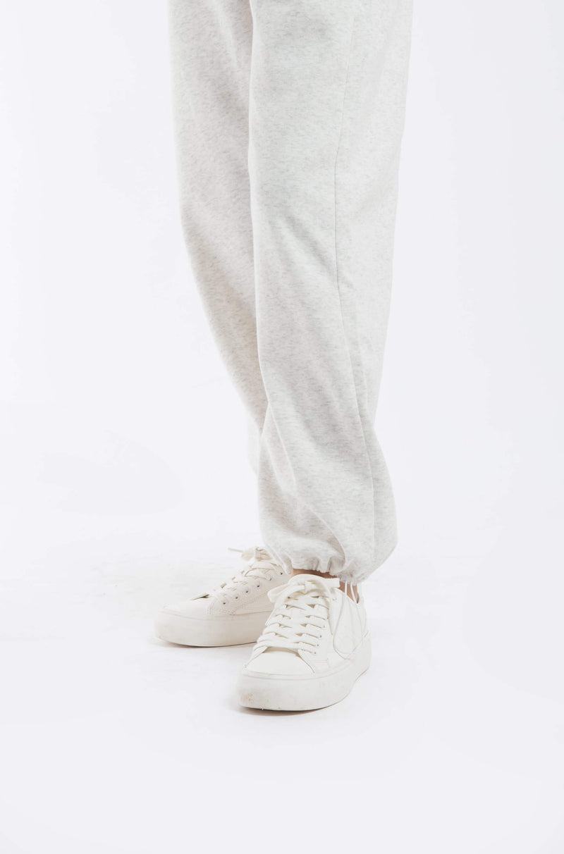 Light Grey Cotton Fleece Two Way Pants - Hellolilo