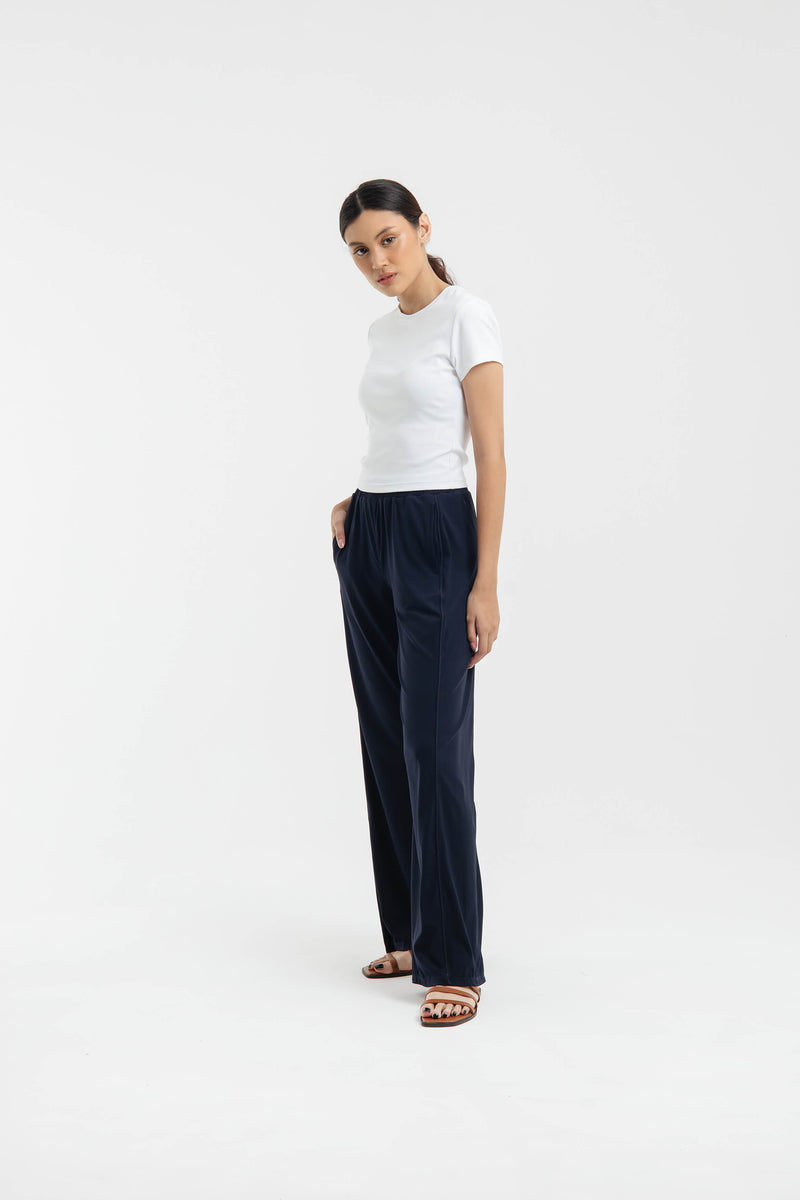 Navy Bamboo Basic Pants - Hellolilo