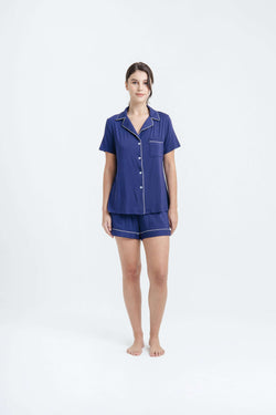 Navy Bamboo Short Pyjamas - Hellolilo