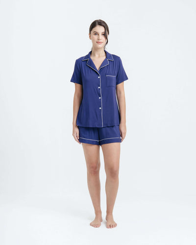 Navy Bamboo Short Pyjamas - Hellolilo