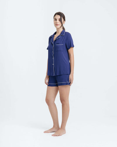 Navy Bamboo Short Pyjamas - Hellolilo