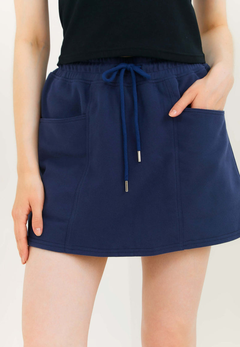 Navy Jersey Cargo Skirt - Hellolilo