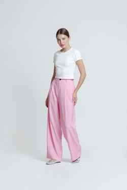 Pink Fleur Loose Pants - Hellolilo