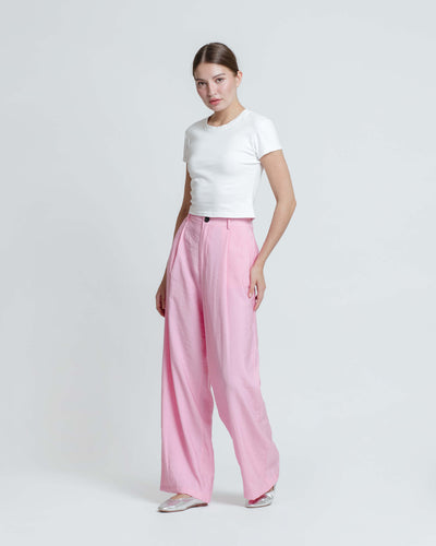 Pink Fleur Loose Pants - Hellolilo