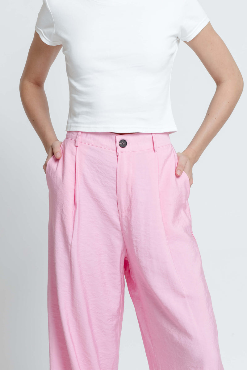 Pink Fleur Loose Pants - Hellolilo