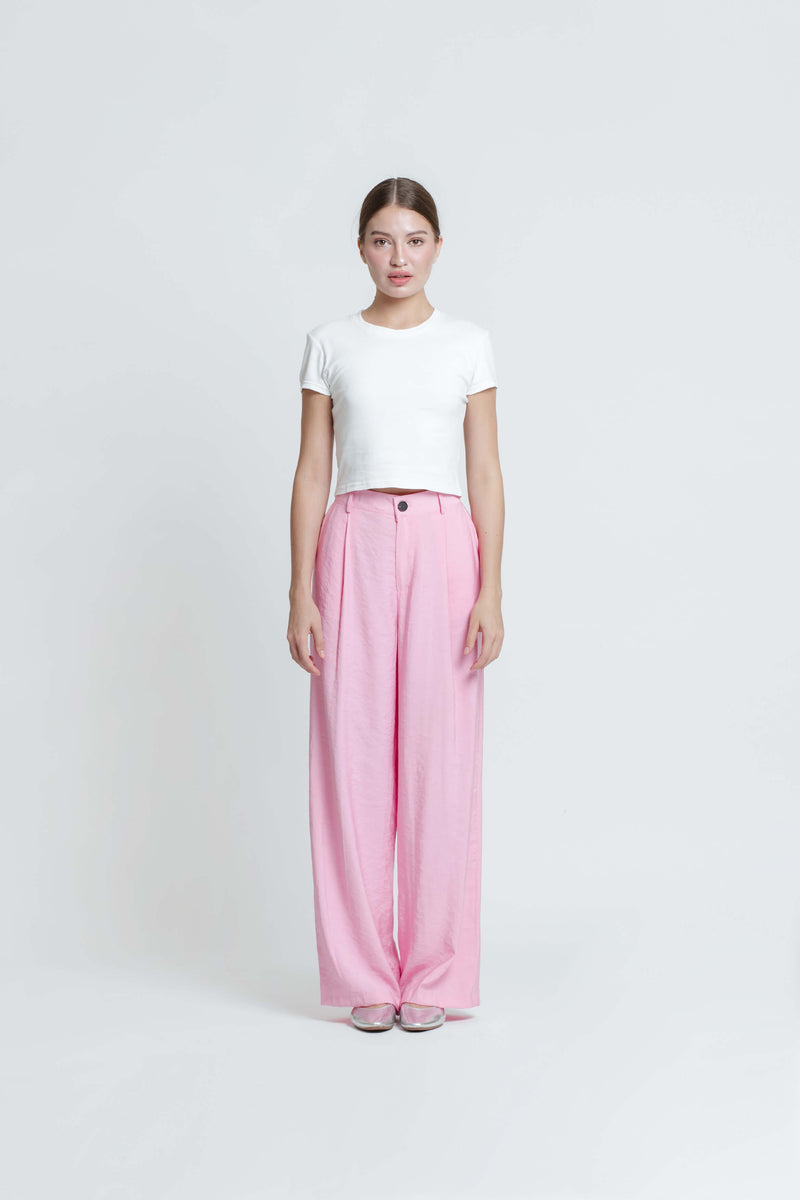 Pink Fleur Loose Pants - Hellolilo