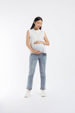Ripped Maternity Jeans - Hellolilo