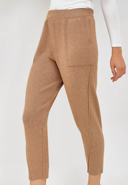 Sand Relaxed Knit Winter Pants - Hellolilo