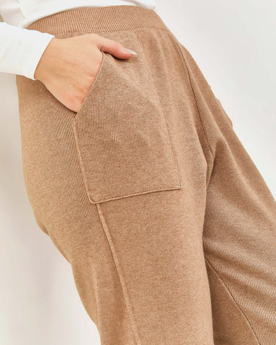 Sand Relaxed Knit Winter Pants - Hellolilo