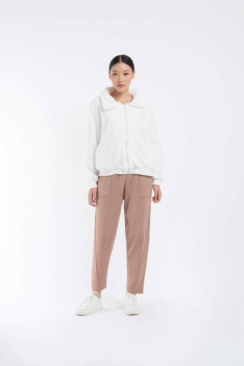 Sand Relaxed Knit Winter Pants - Hellolilo