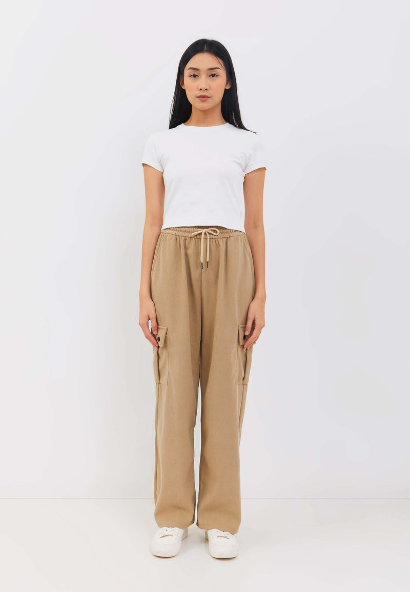 Tan Cargo Winter Pants - Hellolilo