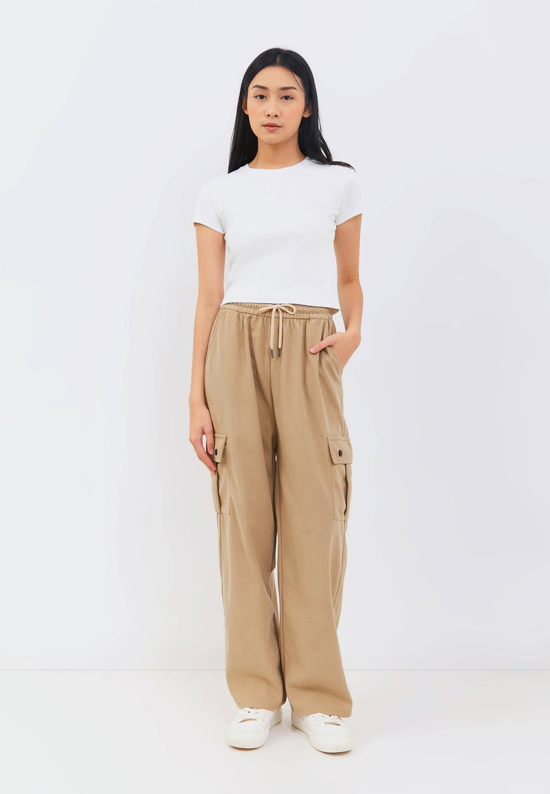 Tan Cargo Winter Pants - Hellolilo