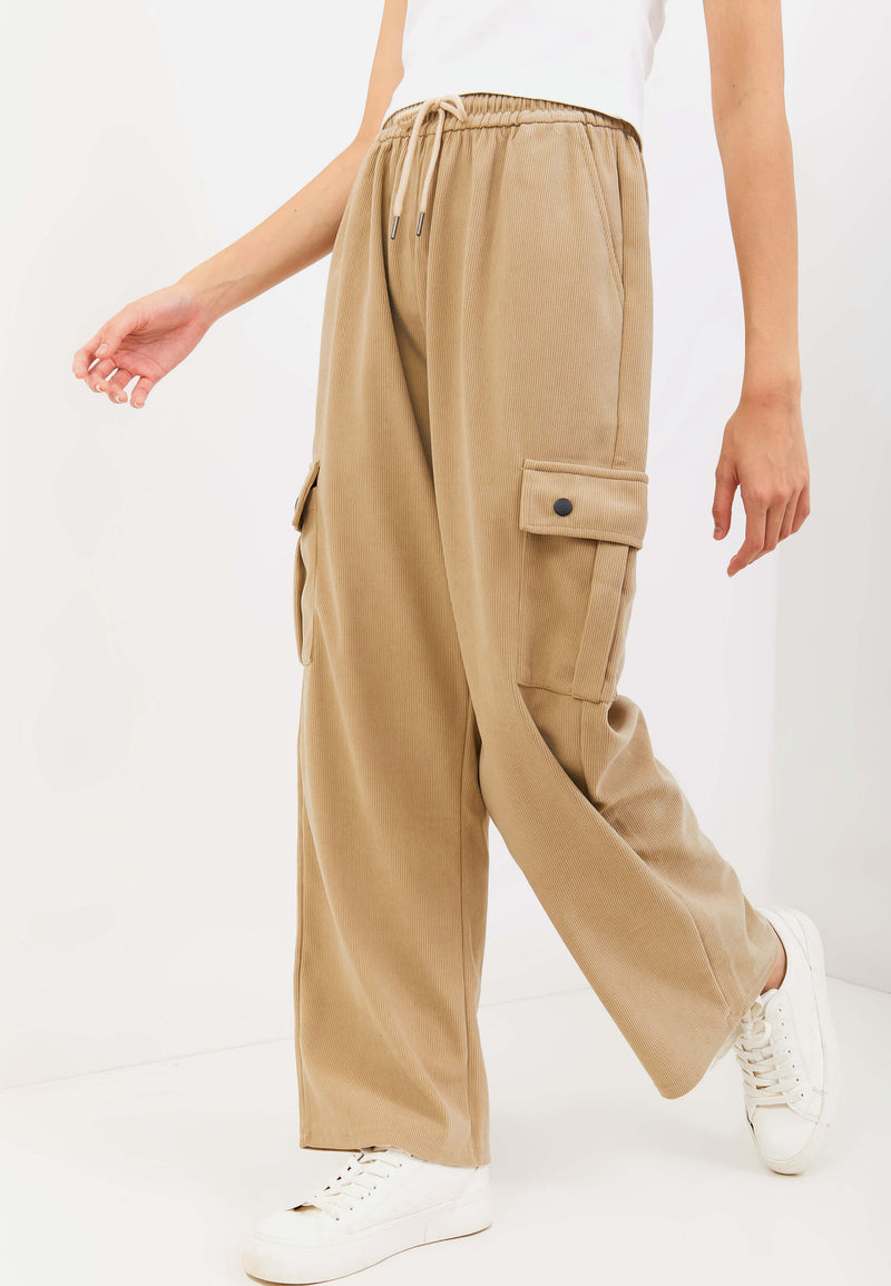 Tan Cargo Winter Pants - Hellolilo