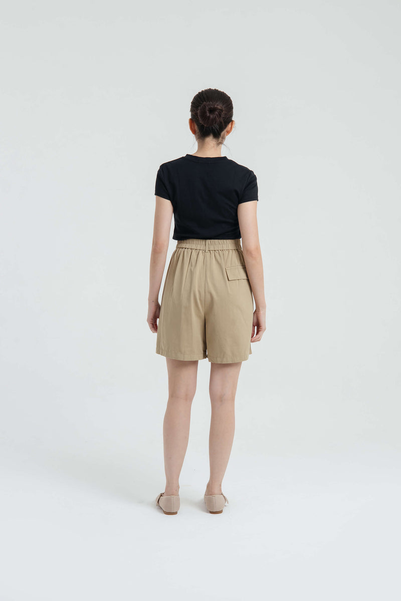 Tan Daily Capri Shorts - Hellolilo