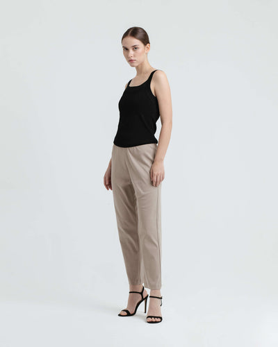 Taupe Airy Bamboo Relaxed Pants - Hellolilo