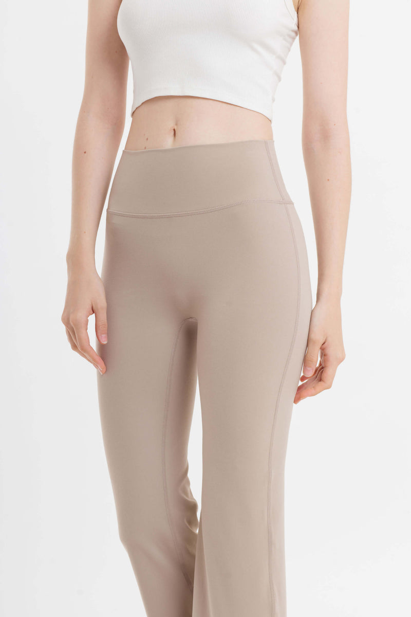 Taupe Bamboo Flare Pants - Hellolilo