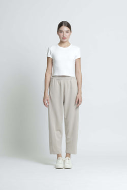 Taupe Bamboo Lyocell Relaxed Pants - Hellolilo