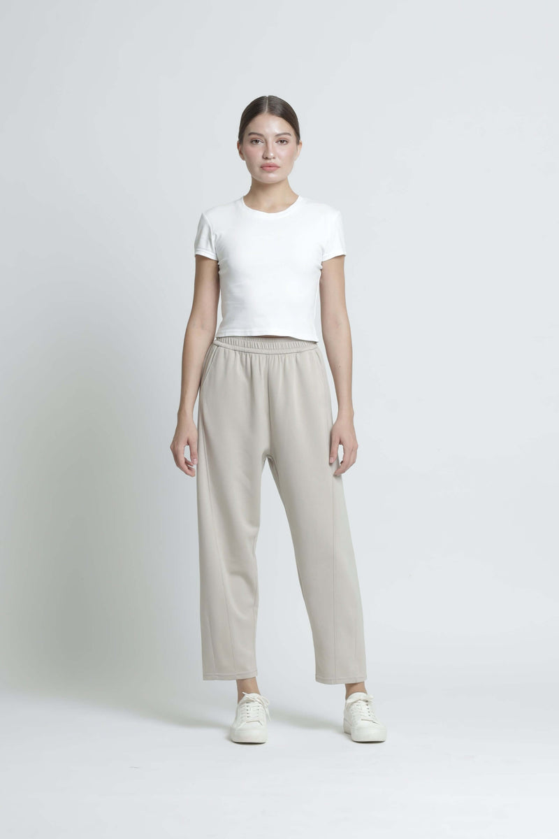 Taupe Bamboo Lyocell Relaxed Pants - Hellolilo