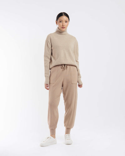 Taupe Basic Knit Winter Jogger - Hellolilo