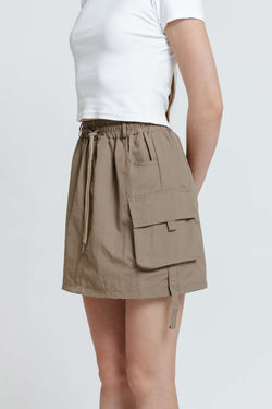 Taupe Cargo Pocket Skirt - Hellolilo