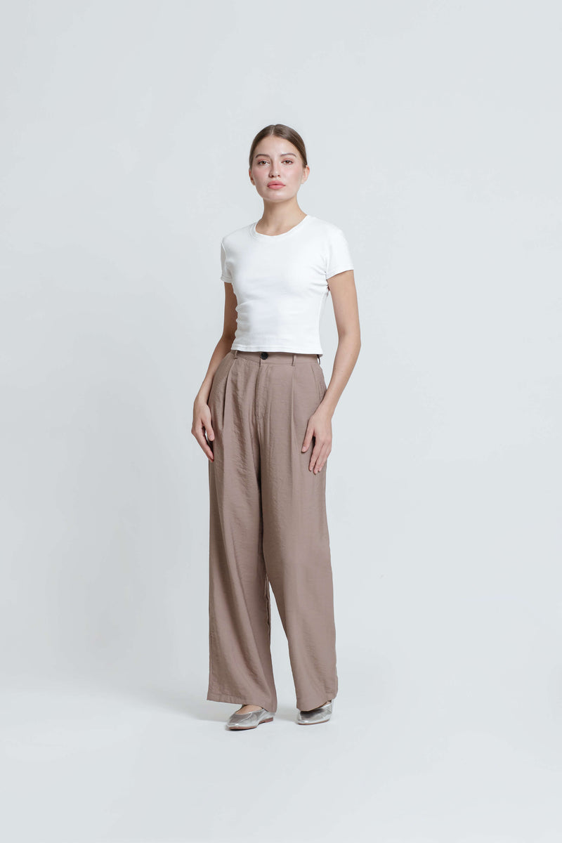 Taupe Fleur Loose Pants - Hellolilo