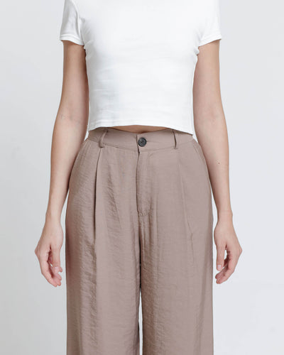 Taupe Fleur Loose Pants - Hellolilo