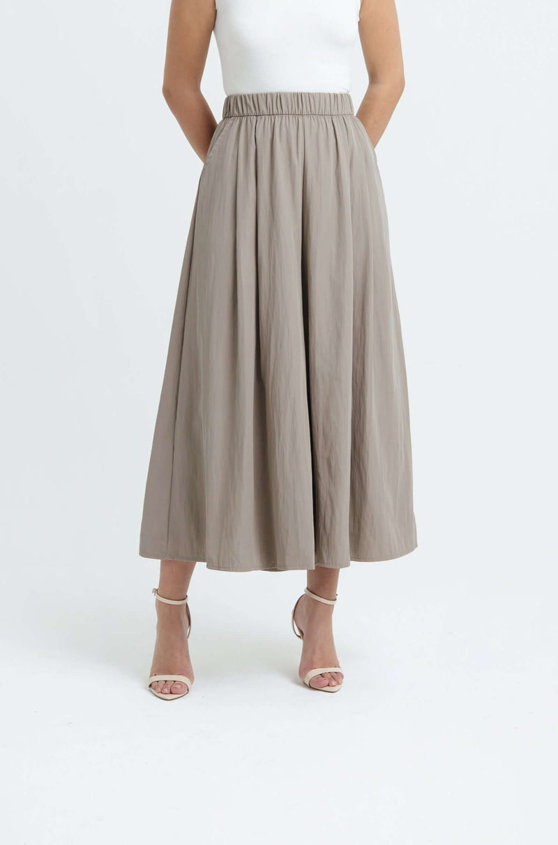 Taupe Palazzo Pants - Hellolilo