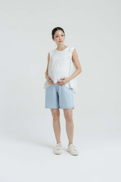 Ultrasoft Bamboo Denim Maternity Shorts - Hellolilo