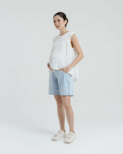 Ultrasoft Bamboo Denim Maternity Shorts - Hellolilo