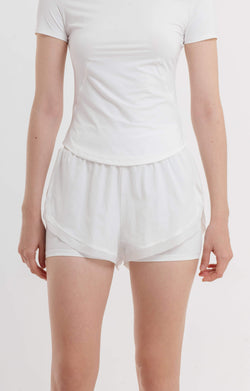 White Aeri Active Shorts - Hellolilo
