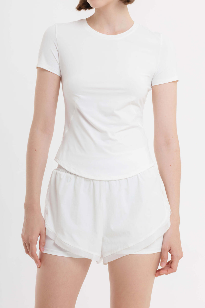 White Aeri Active Shorts - Hellolilo