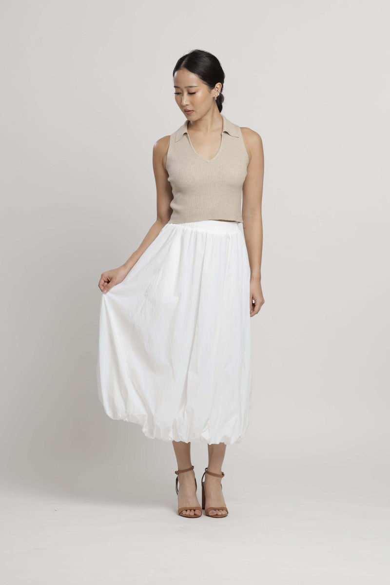 White Balloon Skirt - Hellolilo