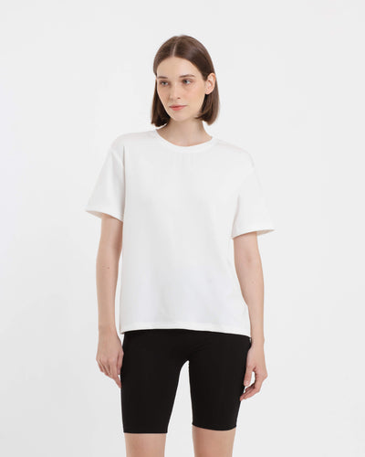 White Bamboo Lyocell Oversized T-Shirt - Hellolilo