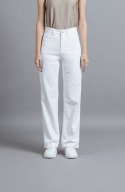 White Basic Loose Jeans Long - Hellolilo