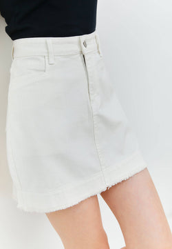 White Denim Skirt - Hellolilo